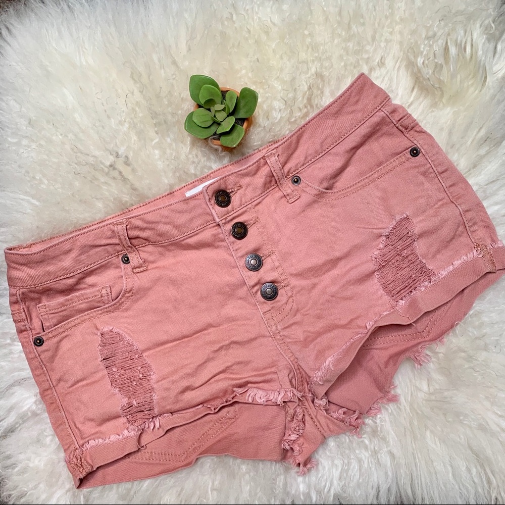 Forever 21 Pink Distressed Shorts